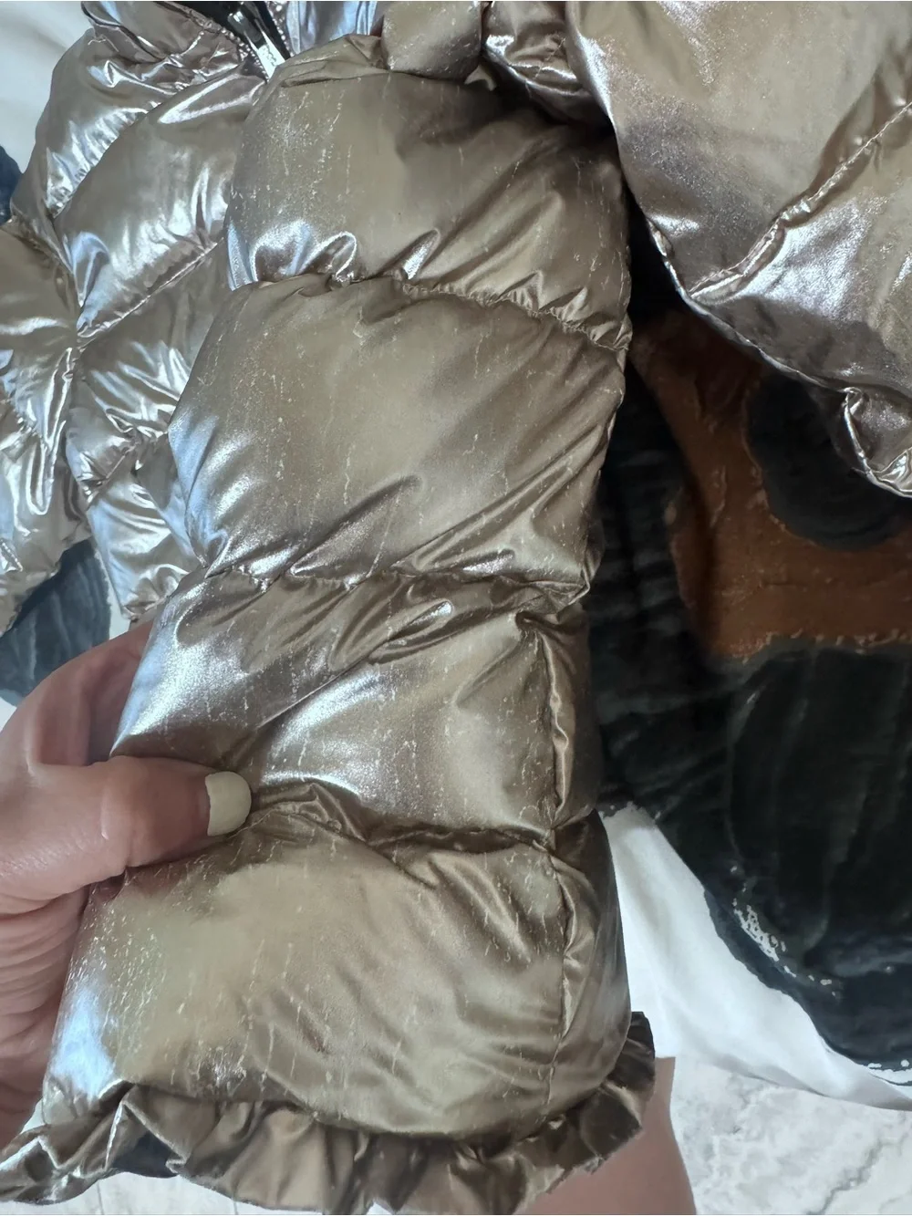 Ralph Lauren Silver Metallic Kids Puffer Jacket